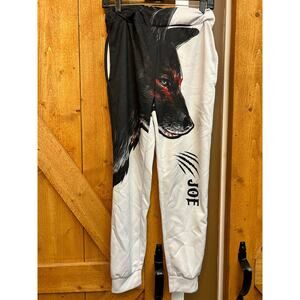 Black Wolf Personalized "JOE" Joggers Pants Men's Medium GUC
